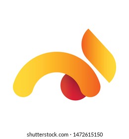 Minimalist fox gradient logo design - Vector