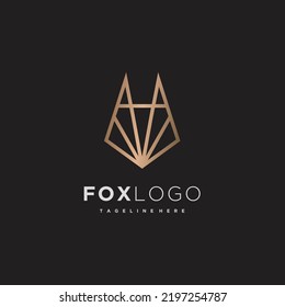 Minimalist fox head logo design icon vector inspiration	
