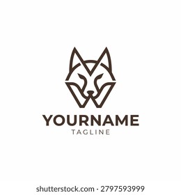 Minimalist fox head logo designs