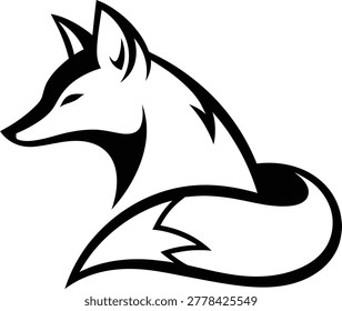 Minimalist fox head silhouette vector graphic with wildlife silhouette minimalist illustration predator creature wilderness stylized template identity monochrome creative isolated