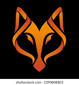 minimalist fox logo design. fox head vector outline