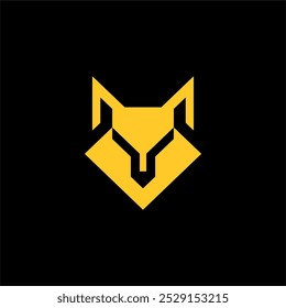 Minimalist fox logo design line art concept, outline, modern bold cutout