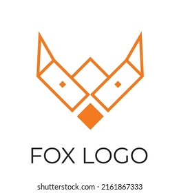 A minimalist Fox logo design in vector format