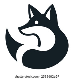 Minimalist Fox Logo Vector Illustration – Modern Monochrome Fox Design for Branding, Tattoos, and Digital Artwork