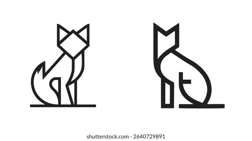 Minimalist fox logos set design