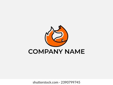 Minimalist Fox vector design logo