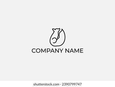Minimalist Fox vector design logo