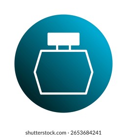 A minimalist fragrance bottle icon with gradient background showcasing elegance and modern appeal in design