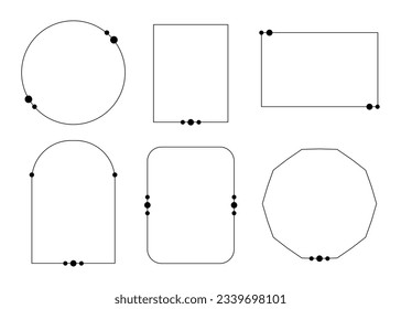 minimalist frame black line with circle for element