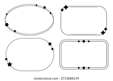 Minimalistischer Rahmen und Rand mit funkelndem Stern für Element und Illustration