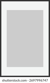 Minimalist Frame Design – Light Gray Rectangle with Black Outline on White Background