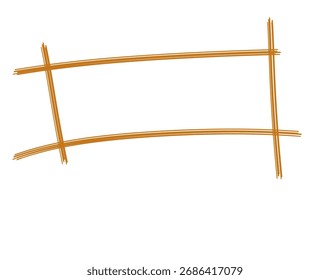 Quadro minimalista com linhas finas em marrom sobre um fundo branco