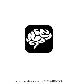 Minimalist free vector brain silhouette