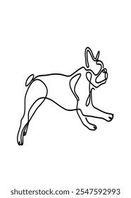 Minimalist French Bulldog Line Drawing