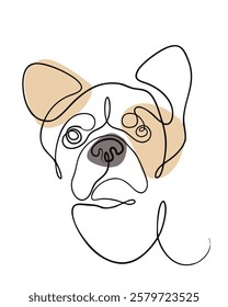 Minimalist French Bulldog Vector Line Art  
