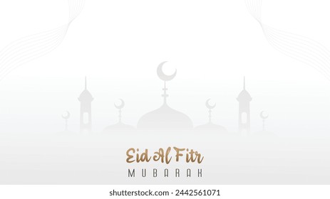 minimalist fresh green theme wallpaper background banner design celebrating Eid al-Fitr, a month full of victory