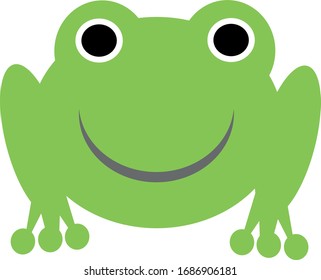 Minimalist Frog green Vector Illustration