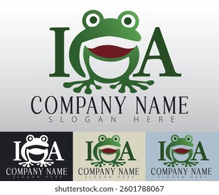 The minimalist frog icon, featuring the letters Ia, represents a balance of simplicity and creativity, making it versatile for various branding needs.