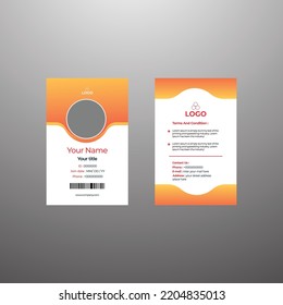 Minimalist Front and back id card template with picture