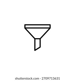 Cono de embudo minimalista apuntando hacia abajo