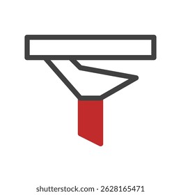 Minimalist funnel graphic abstraction symbolizing analytical process or selection