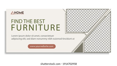 minimalist Furniture banner facebook cover page template modern Free Vector