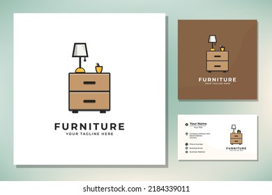 Minimalist furniture flat art logo design