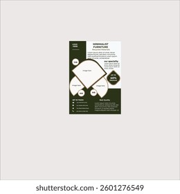 Minimalist furniture of green color template design