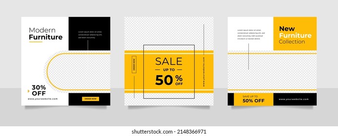 Minimalist Furniture And Home Interior Sale Banner Or Social Media Post Template.