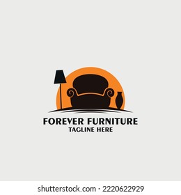 Minimalist furniture logo in an armchair shape