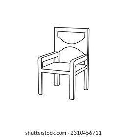 Minimalist furniture logo with chair for outline logo design, style, vector icon in trendy flat design