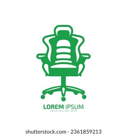 Minimalist furniture logo design comfortable chair vector icon silhouette isolated
