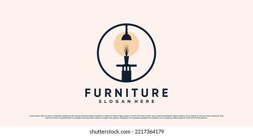 Minimalist furniture logo design illustration for interior home with modern concept