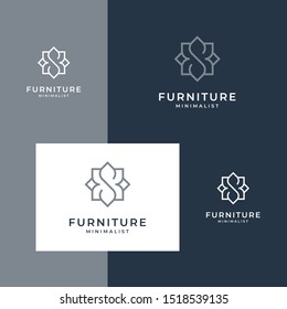 Minimalist Furniture Logo Design Style Line.