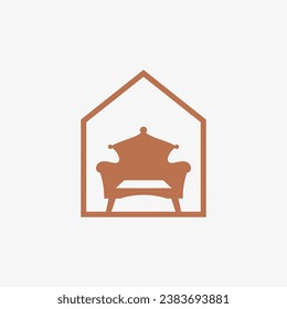 Minimalist furniture logo design vector for home interior with creative concept