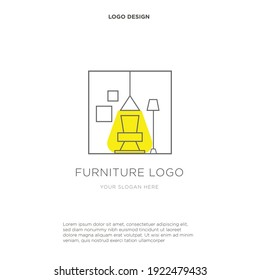 minimalist furniture logo illustration vector design