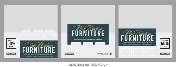 Plantilla de banner de venta de muebles minimalista