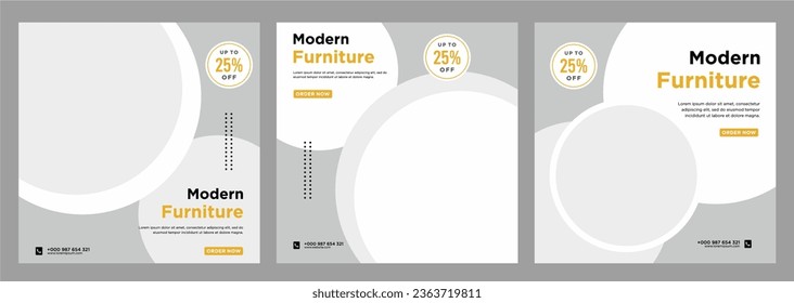 Plantilla de banner de venta de muebles minimalista