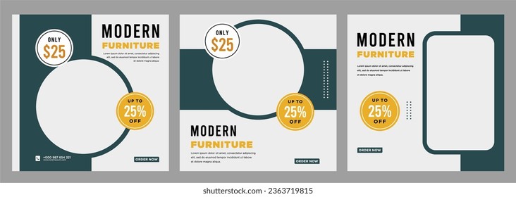 Plantilla de banner de venta de muebles minimalista