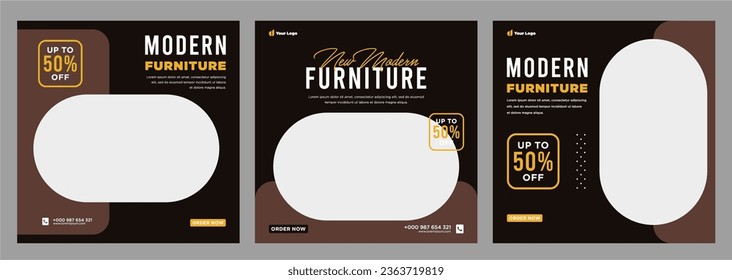 Plantilla de banner de venta de muebles minimalista