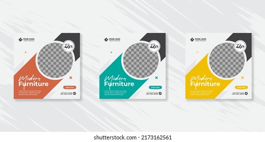 Minimalist Furniture social media post templates design