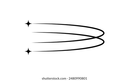 Minimalist Futuristic Streetwear. Aesthetic line with stars. Y2k style. Retro futuristic element. Vector illustration 