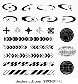 Minimalist Futuristic Streetwear element for fashion design 