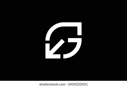 Minimalist g arrow logo vector design template. Vector simple g arrow  logo concept.