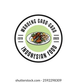 Minimalist gado-gado indonesia food logo template illustration vector