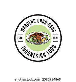 Minimalist gado-gado indonesia food logo template illustration isolated