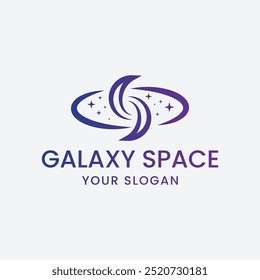 Minimalist Galaxy Space Logo Vector Illustration