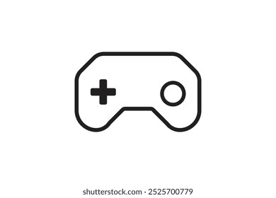 Minimalist game controller icon on white background. vector illustration.