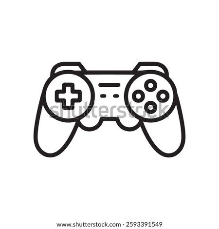Minimalist Game Controller Line Art Icon ,Vector Gaming Illustration