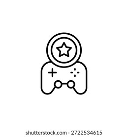 Minimalist Game Controller With Star Icon Outline